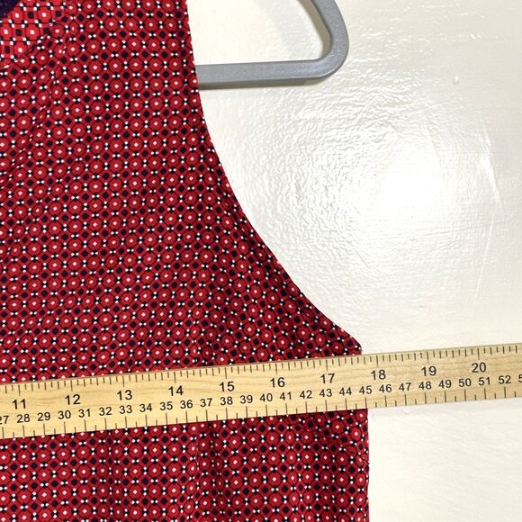 Dalia Sleeveless Dress, Lined, Non-stretch, V-Neck Red and Navy Size 4 - Picture 9 of 9